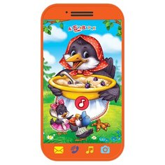 Интерактивная развивающая игрушка Азбукварик Мини-смартфончик Сорока-белобока, оранжевый