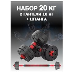 Гантели разборные с грифом 2 шт х 10 кг, 20 кг Icon