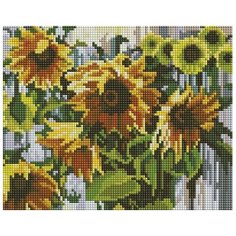 Ноктюрн с подсолнухами Мозаика на подрамнике 20х25 20х25 см Белоснежка 534-ST-S