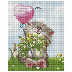 Кот с букетом Мозаика на подрамнике 20х25 20х25 см Белоснежка 556-ST-S