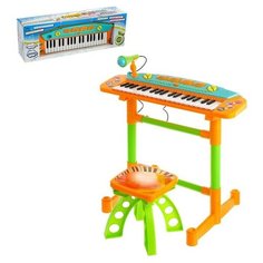 Напольный синтезатор "Яркие впечатления", со стульчиком, звуковые эффекты 4640363 Сима ленд