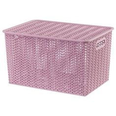 Корзинка с крышкой "Вязь", цвет: пепел розы, 35x24,5x20,5 см, 14 литров Violet