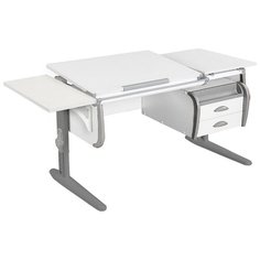 Стол детский ДЭМИ с тумбой и приставкой СУТ-25-03К 145x55 см белый/серый/серый