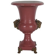 Ваза с овнами из фарфора с бронзой 15x15x22см Glasar ГЛАСАР