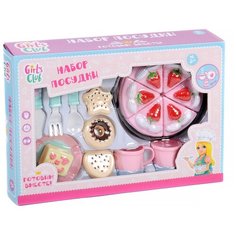 Набор продуктов с посудой Girls Club IT105212 розовый/бежевый/голубой