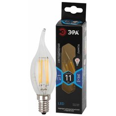 ЭРА F-LED BXS-11W-840-E14 ЭРА (филамент, свеча на ветру, 11Вт, нетр, E14) (10/100/4000) ERA