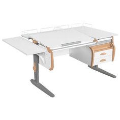 Стол детский ДЭМИ White-double СУТ-25-05 145x82 см белый/бежевый/серый