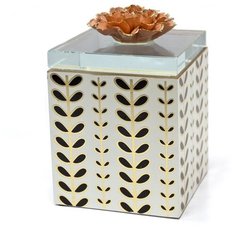 Коробка деревянная с крышкой с фарфоровым цветком 14x21см, Glasar ГЛАСАР