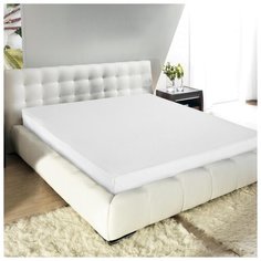 Простыня махровая на резинке White, без рисунка, белый ; Размер: 200 х 200 Guten Morgen