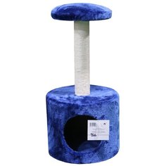 Когтеточка-домик 26х26х50 см, темно-синий Pet Choice