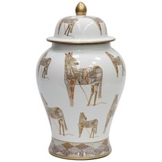 Ваза с крышкой Лошади 26x26x43см, Glasar ГЛАСАР