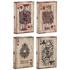 Шкатулки в виде книг, набор 4 предмета 25x18x5см, Glasar ГЛАСАР