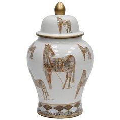 Ваза с крышкой Лошади 21x21x37см, Glasar ГЛАСАР
