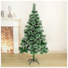 Кедр иней 150 см, d иголок 10 см, d нижнего яруса 82 см, 152 ветки, металл подставка Зимнее волшебство