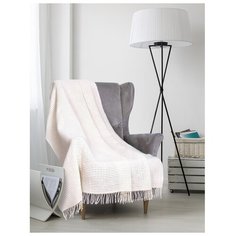 Плед шерстяной "Милано люкс Рогожка", 170х210 см, белый, шерсть 70%, п/э 30% Vladi