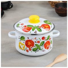 Кастрюля цилиндрическая «Каприче», 3 л, с ободком, цвет белый Сибирские товары