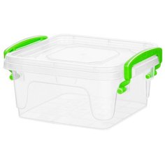 Контейнер для хранения Fresh Box 2,4 литра квадратный с крышкой прозрачный/салатовый Эльфпласт 12х20х18 см Elfplast