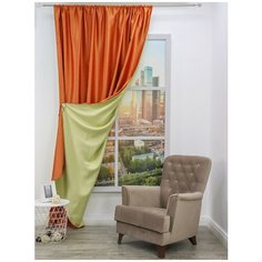 Портьера Amore Mio "Блэкаут", цвет: оранжевый, 200x270 см