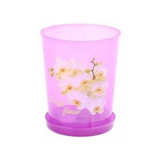 М7543 Горшок цв. для орхидеи 1,2 л. с поддоном (прозр-фиолет) Alternativa