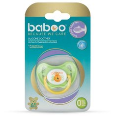 Соска-пустышка Baboo, силиконовая, симметричная "Safari" (6 месяцев)