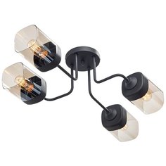 Люстра Vitaluce V4888-1/4PL, E27, 160 Вт, кол-во ламп: 4 шт., цвет арматуры: черный, цвет плафона: коричневый