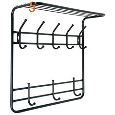 Вешалка настенная 2 яруса (8 крючков) 600*220*575 ММ черный (1/2) ВСП 8Ч ЗМИ