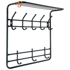 ВСП 8 Ч Вешалка 2х ярусная с полкой, 60 см, для верхней одежды и головных уборов настенная, цвет черный ЗМИ