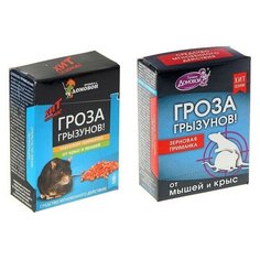 Зерновая приманка от грызунов "Домовой Прошка", Гроза грызунов, контейнер, 100 г