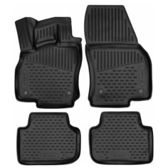 Коврики 3D в салон AUDI Q3, 2015->, внедор., АКПП, 4 шт. (ПУ, непревзойденный стиль), ELEMENT3D02192210k