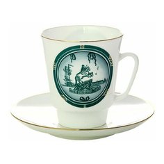 Чашка с блюдцем. Императорский фарфоровый завод. Форма Майская. Рисунок Виды Санкт-Петербурга. 165 мл.