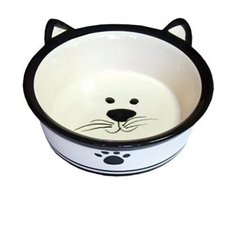 Миска leonardo керамическая мордашка малая черная 0,18 л hd07b1303-3