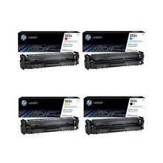 HP CF542X-CF543X-CF541X-CF540X Картриджи комплектом 203X полный набор повышенной емкости CMYK:2.5K, BK:3.2K стр. [выгода 3%] для LaserJet M254dw M254, M254nw, M280nw M280, M281fdn M281, M281fdw