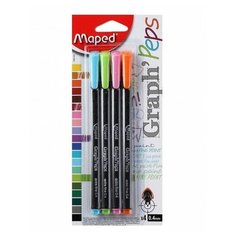 Maped. Ручка капиллярная "Graph Peps" набор 4 шт пастель.ассорт на блистере арт.749143