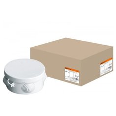 Распаячная коробка ОП D85Х40ММ, крышка, IP54, 4ВХ. ИНД. Штрихкод TDM цвет светло-серый упаковка - 10шт.