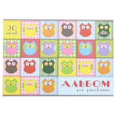 C1022-32 Альбом 20л. цв. офсет. обл.Совы Апплика