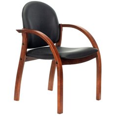 Стул Бюрократ джуно черный искусственная кожа на ножках дерево