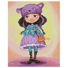 Девочка с сумочкой Мозаика на подрамнике 20х25 Белоснежка