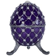 Шкатулка для драгоценностей со стразами Яйцо 5x5x8см, Glasar ГЛАСАР
