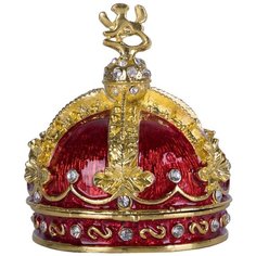 Шкатулка для драгоценностей со стразами Корона 5x5x7см, Glasar ГЛАСАР