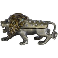 Шкатулка для драгоценностей со стразами Лев 10x4x5см, Glasar ГЛАСАР