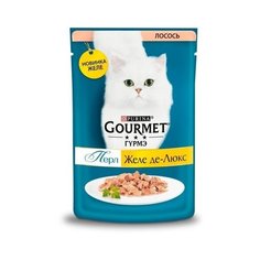 Gourmet Паучи для кошек Желе Де-Люкс с лососем (Gourmet Perl) 12425073/12439760, 0,075 кг (34 шт)