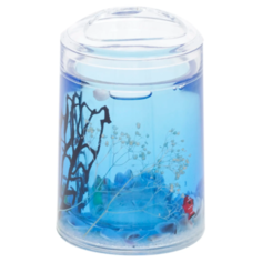 Стакан для зубных щёток настольный Аквалиния «Морская рыбка», пластик, цвет голубой