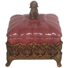 Шкатулка с собачкой 12x11x12см, Glasar ГЛАСАР