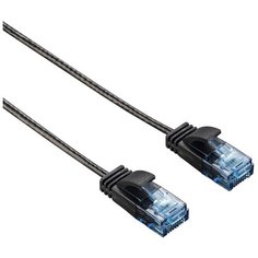 Патч-корд Hama Slim-Flexible UTP 4 пары cat6 0.75 м, черный, RJ-45 (m)-RJ-45 (m)