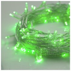 Гирлянда Luazon Lighting Нить, 10 м, LED-100-220V, 8 режимов, нить прозрачная, свечение зеленое (3556785)