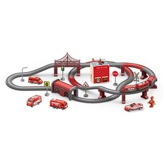 Железная дорога 1Toy InterCity Megapolis, "Служба спасения", с аксессуарами, звук, 92 детали (Т20834)