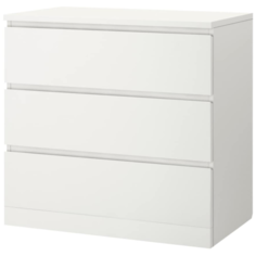 MALM мальм Комод с 3 ящиками, белый80x78 см Ikea
