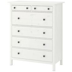 HEMNES хемнэс Комод с 6 ящиками, белая морилка108x131 см Ikea