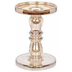 Подсвечник стеклянный янтарный Высота: 18,5 см Garda Decor