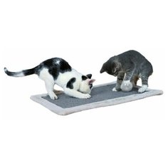 Когтеточка с бортиком из плюша для кошки, 55 х 35 см, светло-серый, Trixie (товары для животных, 43110)